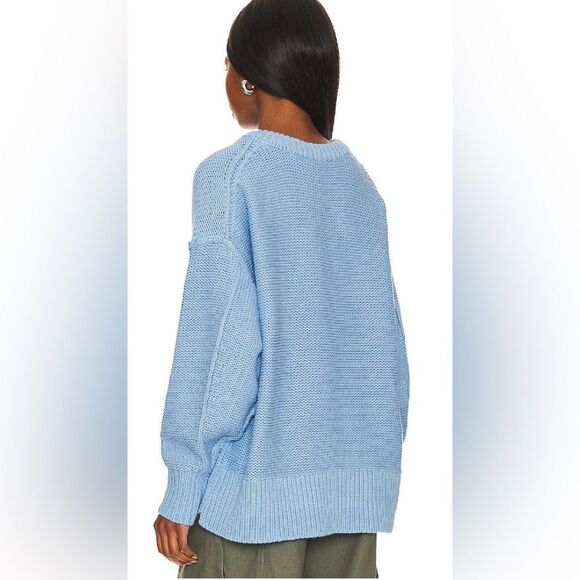 Free People Alli V-neck Sweater Oversized Cable - Picture 3 of 12